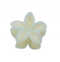 Piękna spinka klamra plastikowa kwiatek hawajski beżowo-niebieski 4,5cm
