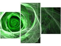 OBRAZ ZIELONA RÓŻA WE KTALACH KWIAT