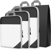 Zestaw Organizerów Podróżnych do Walizki 4 Elementy Czarne Nylon Siatka