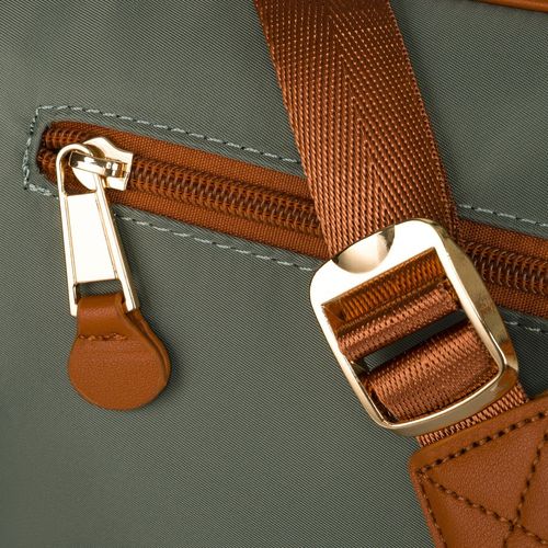 nerka damska z nylonu i skóry ekologicznej w zielono-brązowym kolorze na Arena.pl