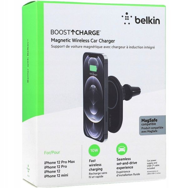 Belkin - Uchwyt samochodowy do MagSafe z Qi - Vent zdjęcie 5