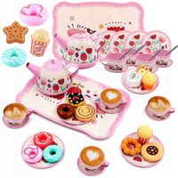 ZESTAW DO HERBATY KAWY DESEROWY Serwis Dzbanek Filiżanki Ciastka Tacka