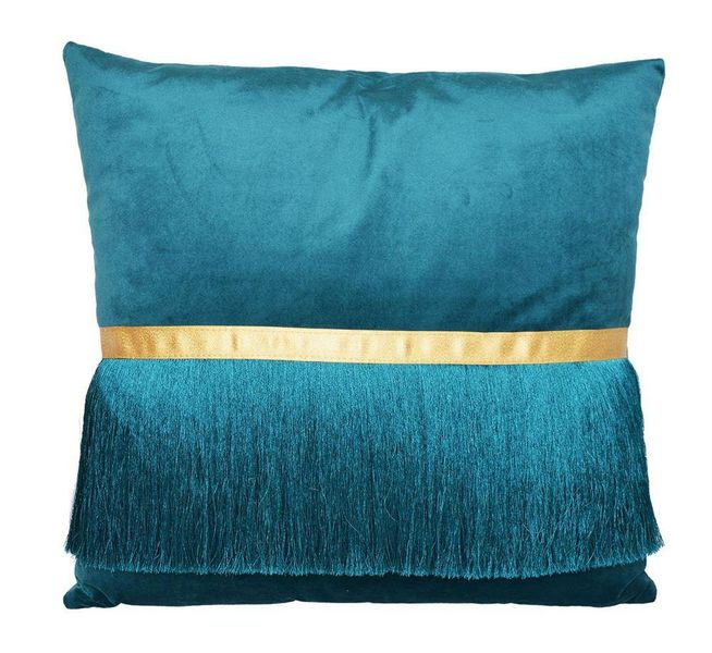 Poduszka z frędzlami morska zdjęcie 1