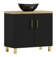 Szafka łazienkowa ROCO 60 czarna z umywalką Eliza C (W7)