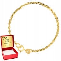 Złota Bransoletka 585 Skręcona dla kobiety Skręcana Damska ZŁOTO na