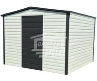 Schowek Domek ogrodowy 3x3m drzwi antracyt - biały - dach dwuspadowy GP456