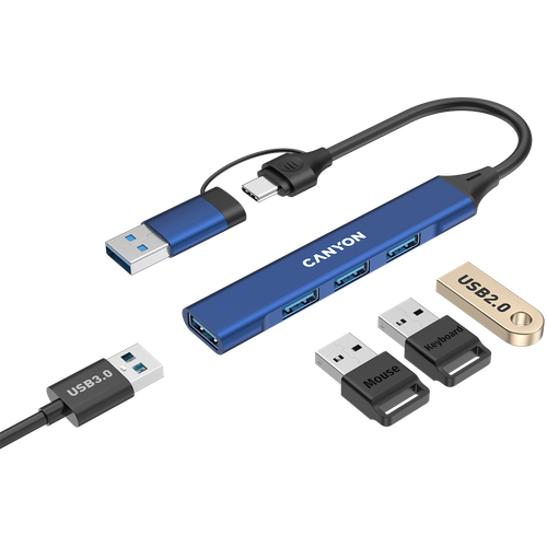 CANYON HUB DS-02 4 w 1 USB-A/C Niebieski na Arena.pl