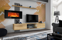 Meblościanka z Kominkiem Elektrycznym 250 cm Dąb Flagstaff FLOT 2 AM