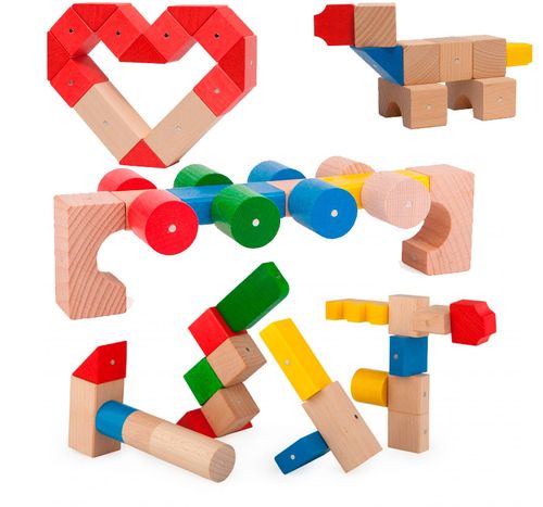 Polskie Klocki Magnetyczne Drewniane KOOGLO, basic kolor 50 szt na Arena.pl