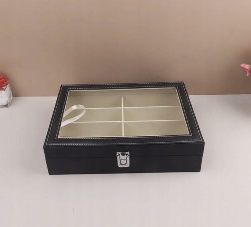 Pudełko na Okulary Etui Organizer na 8 Okularów Elegancka Szkatułka Prezent na Arena.pl
