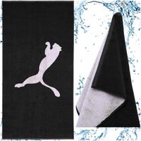 Y4756 Ręcznik Puma Kąpielowy Basenowy Plażowy na Trening Czarny 70x140