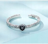 Pierścionek Srebrny 925 Z Serce Wzór Pierścionki Srebrne Regulowany Srebro