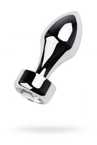 silver anal plug toyfa metal with white round shaped gem na Arena.pl