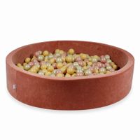 Suchy basen 130x30cm Velvet Soft Canyon Clay z piłeczkami 600szt (różowozłote, beżowe, jasnozłote)