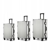 WALIZKA DUŻA ŚREDNIA KABINOWA PODRÓŻNA ALUMINIOWA RAMKA BAGAŻ NA KÓŁKACH