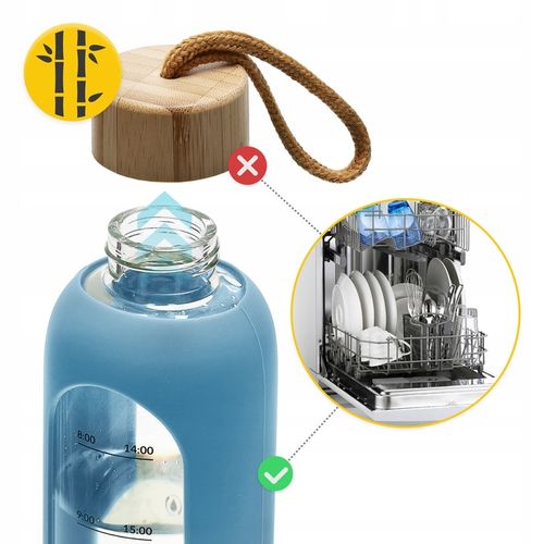 BUTELKA SZKLANA NA WODĘ BIDON MOTYWACYJNA SZCZELNA SILIKONOWE ETUI 750 ML na Arena.pl