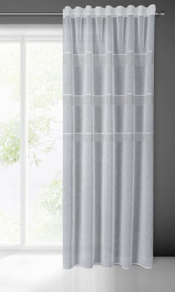 Firana gotowa INES NA TAŚMIE 140X270 CM Biała zdjęcie 3