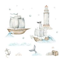 Naklejki Zestaw Statki DK445 L