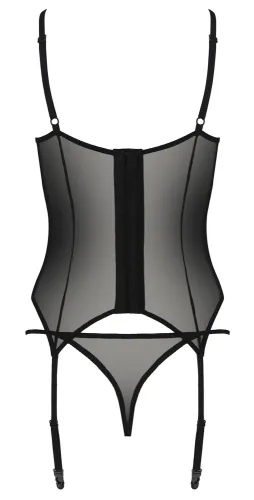 passion zinnia corset l/xl - koszulka z paskami do pończoch + stringi, eco na Arena.pl