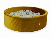 Suchy basen z piłeczkami 700 sztuk 130x40 Velvet zloty (srebrne, opalizujące, jasnozłote, przezroczyste)