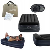 Materac dwuosobowy INTEX dmuchany pompka elektryczna 203cm czarny