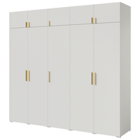 Szafa uchylna z nadstawką Napoli 5D 250 Biała (złoty uchwyt)