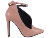 Różowe botki damskie buty z wycięciem pasek 40