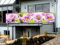 OSŁONA BALKONOWA oczkowana MOTYWY KAWIATOWE różne wzory !NA WYMIAR!