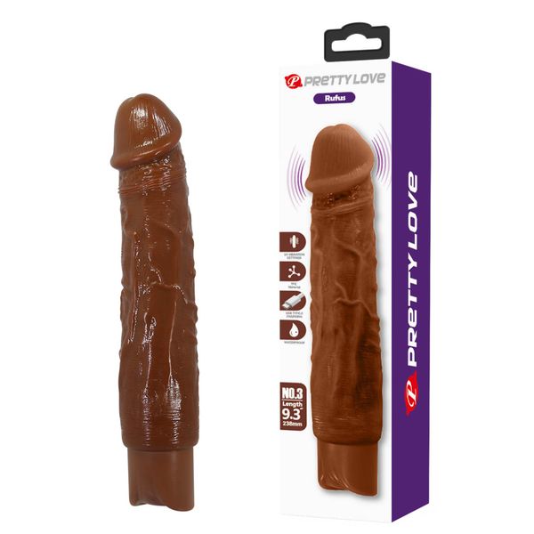 Pretty Love Rufus Realistic Vibrating Dildo (Brown Edition) zdjęcie 1