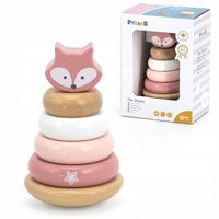 WAŃKA WSTAŃKA UKŁADANKA DREWNIANA PIRAMIDKA EDUKACYJNA SORTER LISEK VIGA