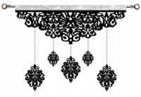 Firana nowoczesna EKRAN ażur Girlanda z kryształkami GLAMUR czarna 140