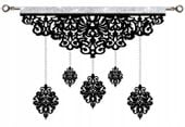Firana nowoczesna EKRAN ażur Girlanda z kryształkami GLAMUR czarna 140