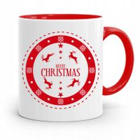 Kubek Czerwony Świąteczny Pod Choinkę Na Mikołaja Z Nadrukiem Ze Zdjęciem