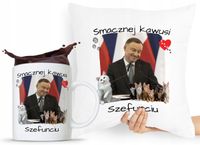 Zestaw Poduszka + Kubek Prezent Andrzej Duda Pis Z Nadrukiem Ze Zdjęciem