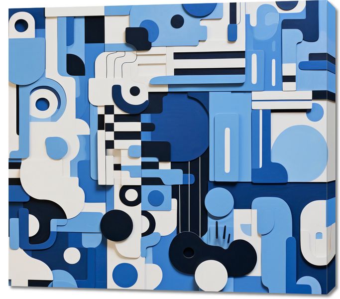 Obraz 100x90cm Niebieski Labirynt zdjęcie 1