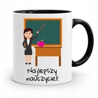 Kubek Czarny Prezent Dzień Nauczyciela Najlepszy Z Nadrukiem Ze Zdjęciem