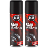 2X K2 SUCHY SMAR DO ŁAŃCUCHÓW 400ML DO SMAROWANIA ŁAŃCUCHA ROWER MOTOCYKL