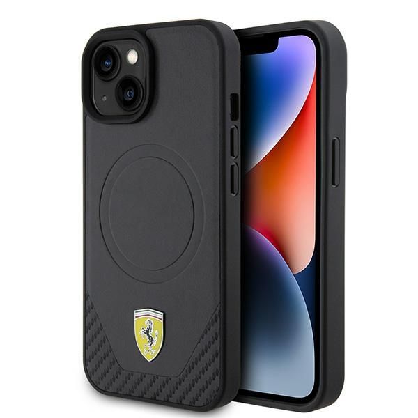 Etui Ferrari do iPhone 15, iPhone 14, iPhone 13, Czarny MagSafe zdjęcie 1