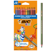 bic kids evolution stripes eco kredki ołówkowe pudełko 12 sztuk