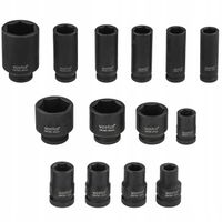 NASADKI UDAROWE KLUCZE NASADOWE DŁUGIE 1/2" 10-36MM 6-KĄTNE 14EL CR-MO 78MM