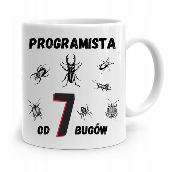 Kubek Prezent Informatyka Programisty Od 7 Bugów Z Nadrukiem Ze Zdjęciem zdjęcie 1