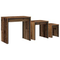 Stolik Kawowy Nesting 3 pcs Stare drewno 60 x 35 x 56 cm