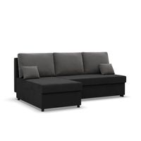 NAROŻNIK KEMI CZARNY SZARY Rogówka KANAPA Rozkładana PIANKA