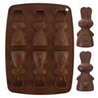 Forma do ciastek i pralin silikonowa brązowa zajączek