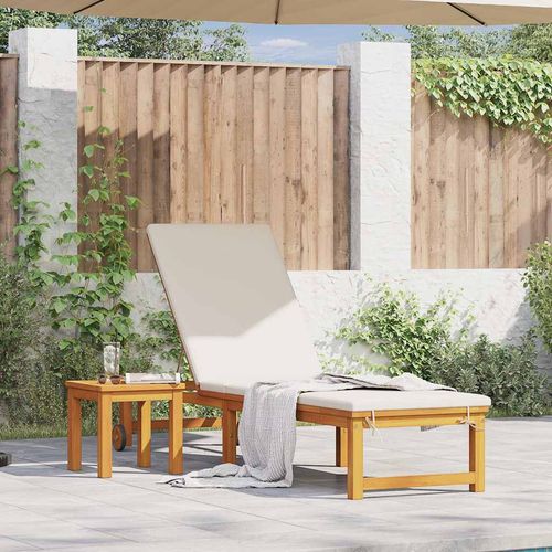 Leżak 1-osoba Brązowy 53 x 202 x 89cm Lite drewno akacjowe na Arena.pl