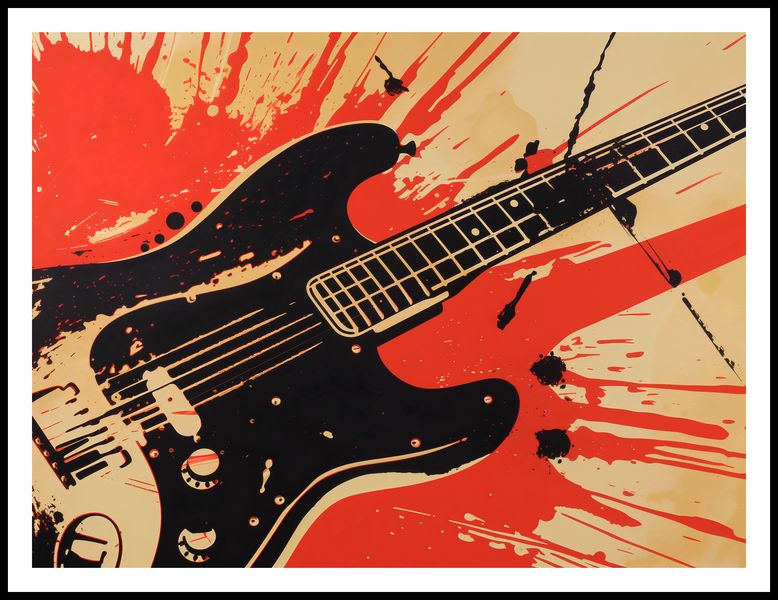 Plakat 100x75cm Gitara Elektryczna zdjęcie 3