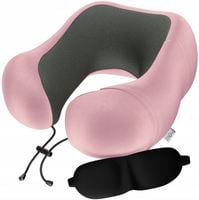 PODUSZKA PODRÓŻNA ROGAL NA SZYJE DO SAMOLOTU MIOWI RÓŻOWA + OPASKA