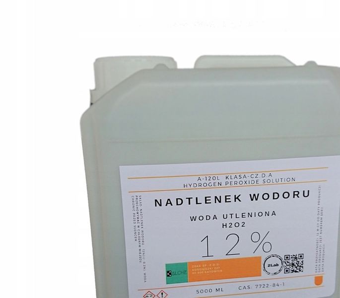 Nadtlenek wodoru 12%. Woda utleniona 12%. 5000 ml. zdjęcie 4