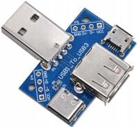 Adapter wtyku USB typ A na PCB rozgałęźnik A C mic