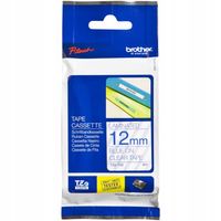 2X Taśma Brother TZe-133 12mm niebieski nadruk na przezroczystym laminowana